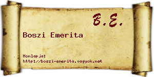 Boszi Emerita névjegykártya